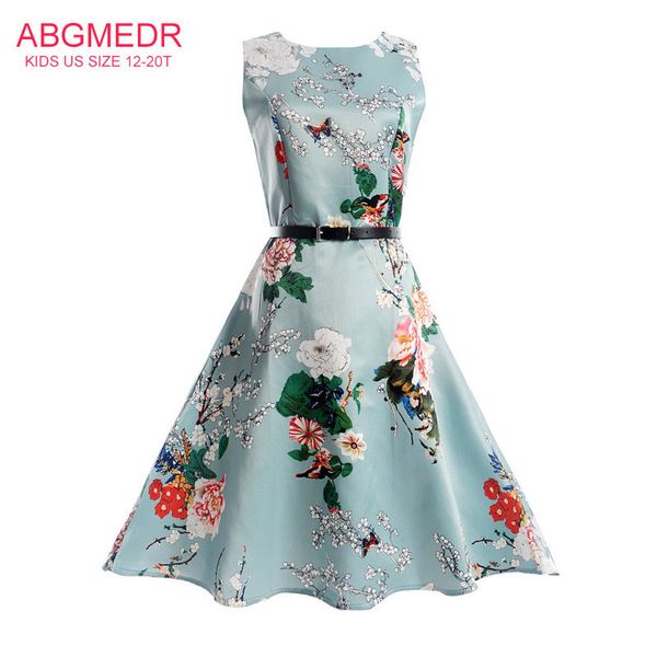 

ABGMEDR Марка осень платье для муссонов дети цветочные печатных Детская одежда для д