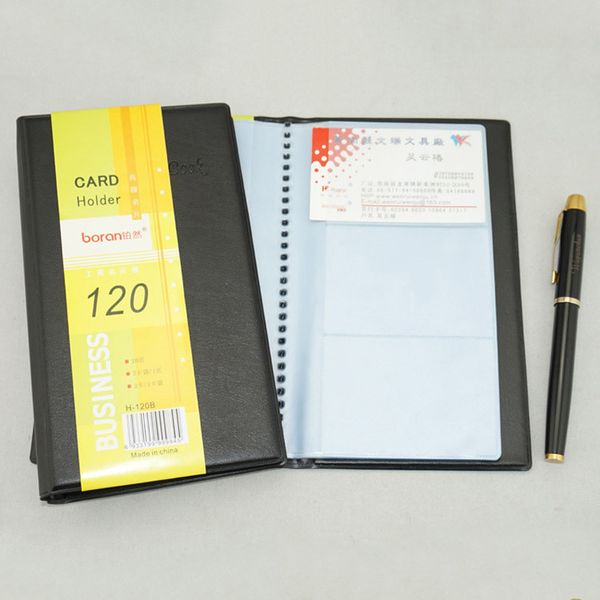 

portable 120 cards organizer book leather business name id credit card holder keeper wholesale