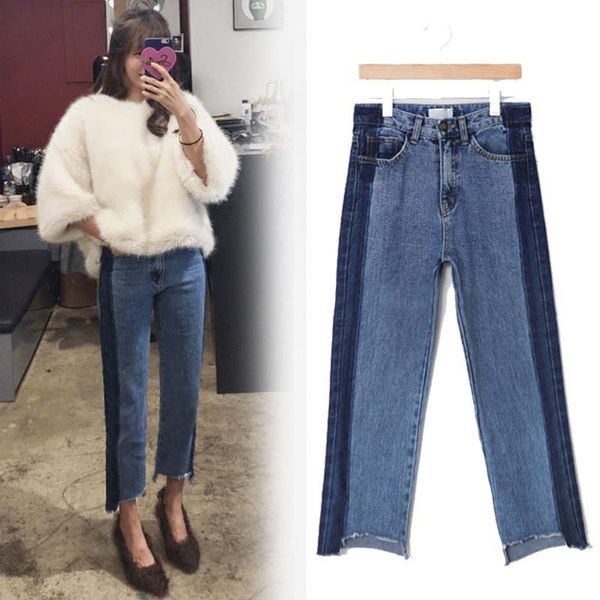 

plus size denim women pants jeans ripped high waist blue long irregular boyfriend 5xl bf woman womens winter casual trouser