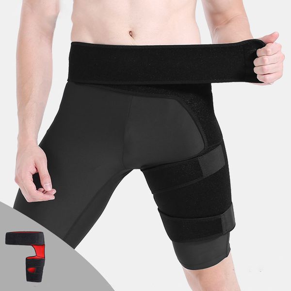 

1 pcs anti-muscle bandage strain climbing kneeling protective gear outdoor protect the thighs hip stabilizer and groin brace, Black