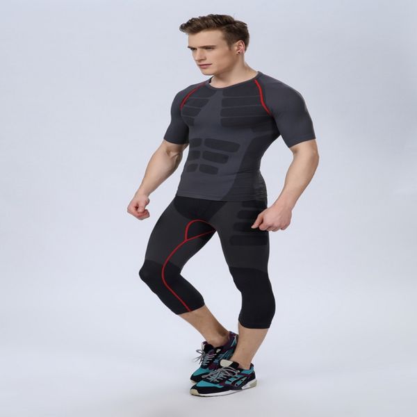 

screaming compression gym sports fitted base layers skin tights retail price men athletic pants, Black;blue