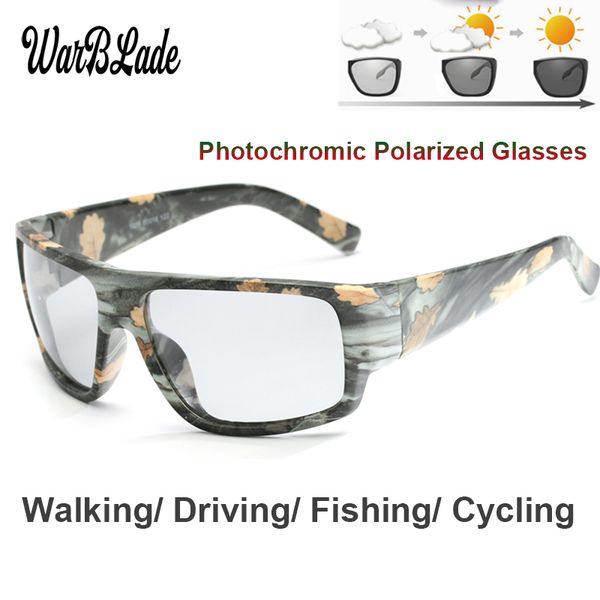 

warblade pchromic sunglasses men hd polarized anti glare driving goggles sunglasses male chameleon discoloration, White;black