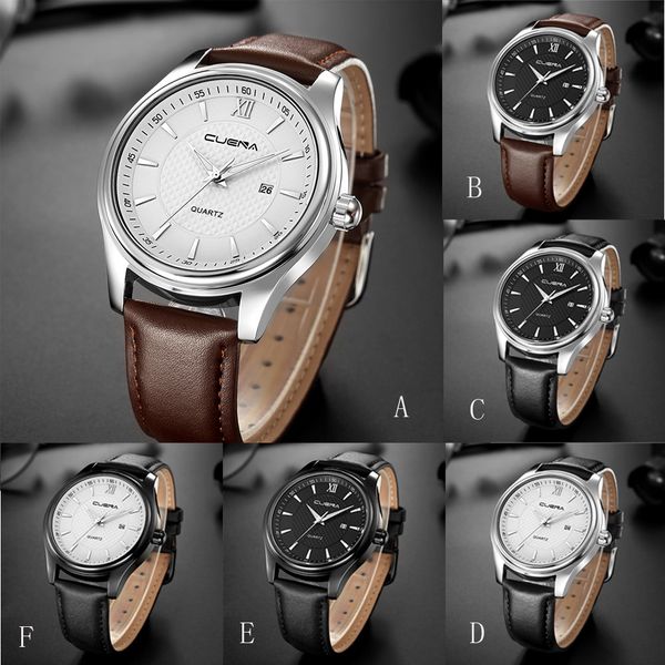 

gofuly 2018 new fashion men casual checkers faux leather quartz analog wrist watch orologio uomo dropshipping, Slivery;brown