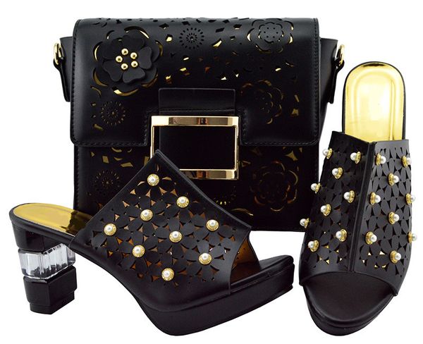 

black women shoes match bag set with big beads design african shoes and handbag for dress ym007,heel 8.5cm