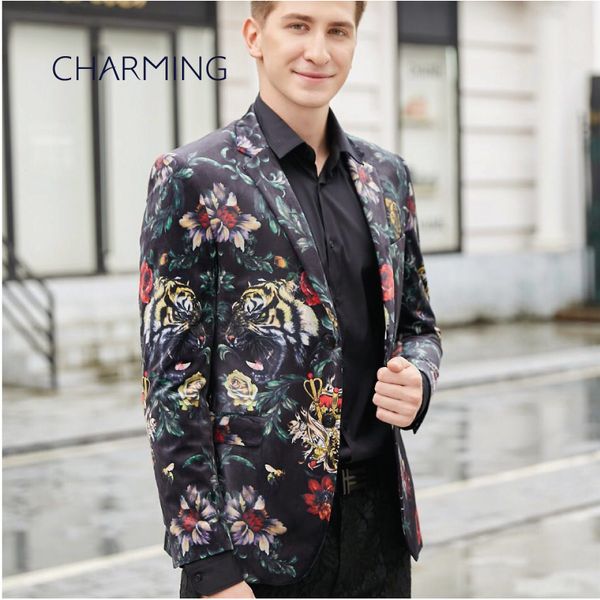 

mens slim fit suits ,mens italian suits, luxurious velvet fabric prints, gentleman jacket, for singer performance wedding party dress, Black;gray