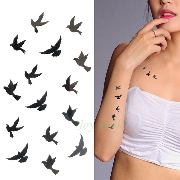 Acheter Oiseaux Sexy Imperméable Femmes Tatouage Temporaire Autocollant Tatoo Tatouage Transfert Eau Flash Tatto Faux Pour Fille Enfants Dame De 343