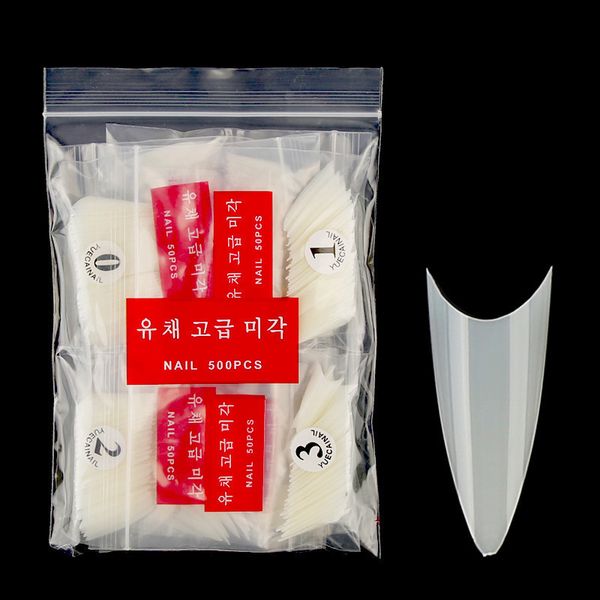 

500pcs fake nail tips false nail art clear natural white color false point stiletto french acrylic for uv gel tips, Red;gold