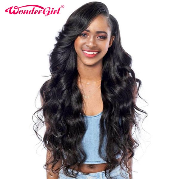 

wonder girl glueless lace front human hair wigs for black women malaysian body wave pre plucked lace front wig non remy