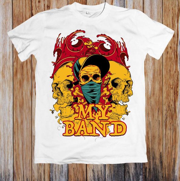 

my band skull t-shirt, White;black