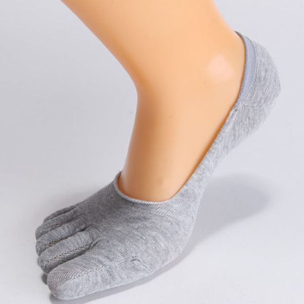 

1pair fashion cotton men's five finger socks no show socks invisible nonslip ankle breathable anti-skid toe summer, Black