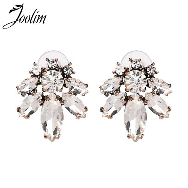 

joolim прозрачный кристалл кластер серьги, Golden;silver