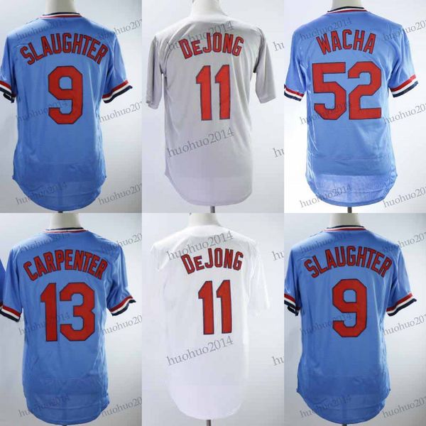 

9 Enos Slaughter 13 Matt Carpenter 52 Michael Wacha 11 Paul Dejong Baseball Jerseys All Stitched Men Jersey