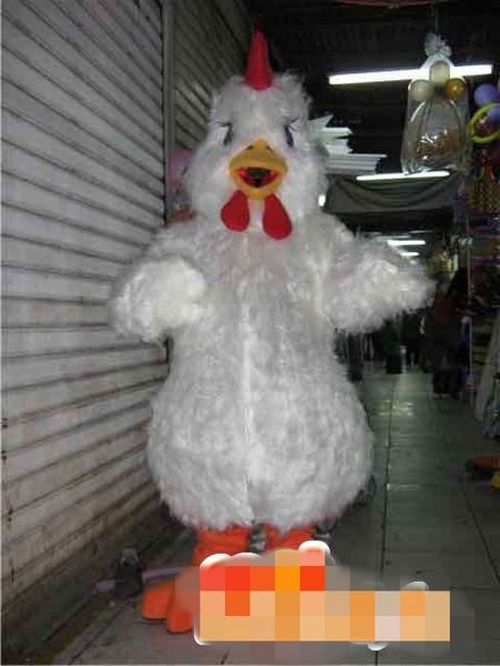 

custom newly designed white chicken mascot costume size ing, Red;yellow