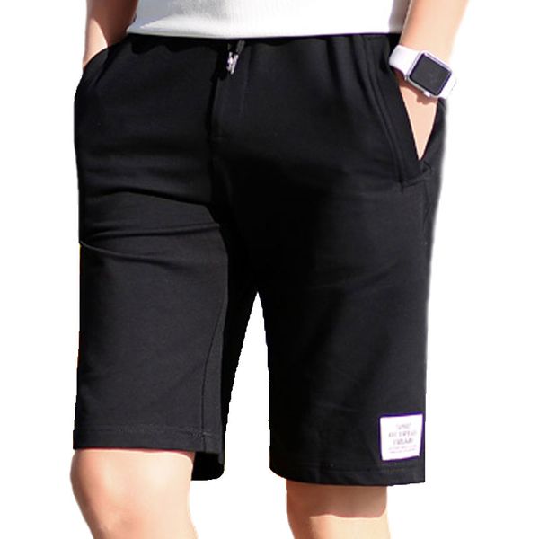 

solid color men's shorts comfort elastic waist mens shorts fashion patchwork black blue gray m-4xl solid color men's