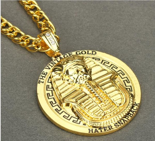 

new year gold plated pendant egyptian pharaoh souvenirs necklace king crown iced out fashion jewelry gift present souvenir, Silver