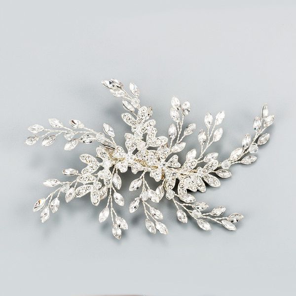 Fashion Bridal Hair Clips Pins Silver Crystal Headpiece Wedding