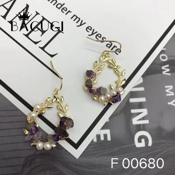 

2019 new natural freshwater pearl drop earrings 14kgf handmade not fade vintage jewelry party gift, Golden;silver