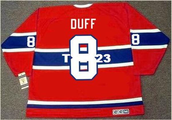 

mens #8 dick duff montreal canadiens 1965 ccm vintage k away home hockey jersey or custom any name or number retro jersey, Black;red