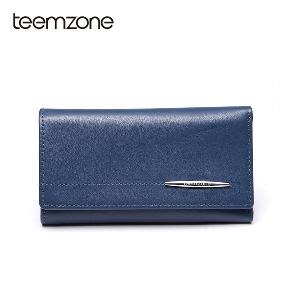 

teemzone genuine leather men & women car key bag wallet multi function key case fashion housekeeper holders 6 rings y360, Red;blue