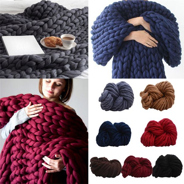 Super suave quente 250g diy lã fio braço volumoso tricô lã roving crocheting bola wollen para chapéu cachecol cobertor como presente 1206
