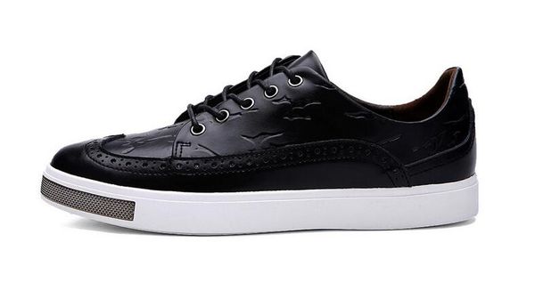 

Leather men 039 hoe carved punch color matching ca ual brogue hoe round head tie flat bottom hoe