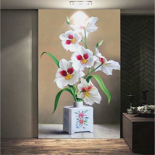 

customize any size 3d p flower wallpaper murals watercolor flowers 3d stereoscopic wall paper home decor corridor entrance living room