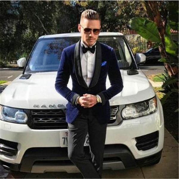 

2018 classic velvet custom made tuxedos groomsmen men suit slim fit terno masculino men wedding suit 2pcs (jacket + pants + tie, White;black