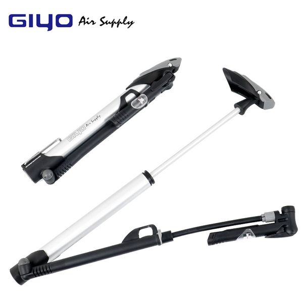 

bicycle accessories pump 140psi gauge bike portable hand floor air inflator foot pedal 360 rotatable longer hose presta schrader gm-71