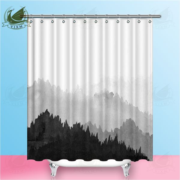 2019 Vixm Home Montenegro In The Woods Fabric Shower Curtain