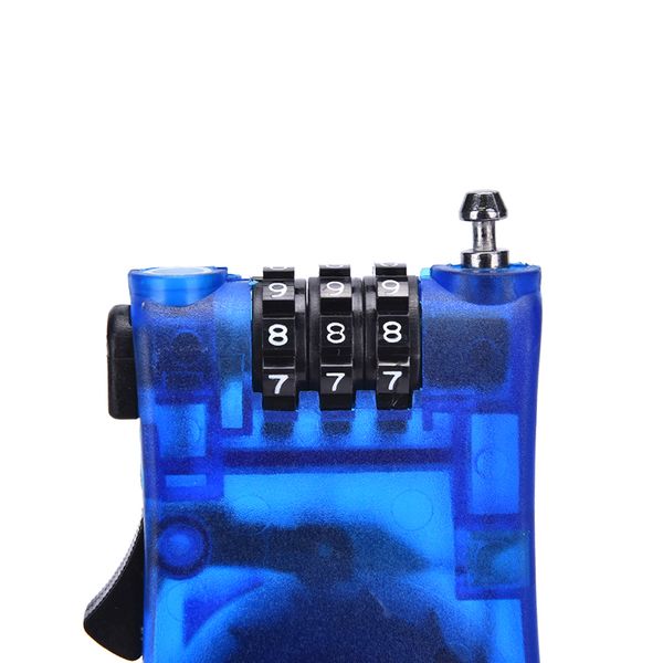 

1pc safety 3 digit padlock bicycle rock password lock retractable combination cable code lock helmet luggage