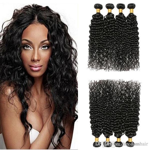 

8a unprocessed brazilian virgin hair bundles water wave 4 pcs/lot remy human hair wefts brazilian hair extensions natural black