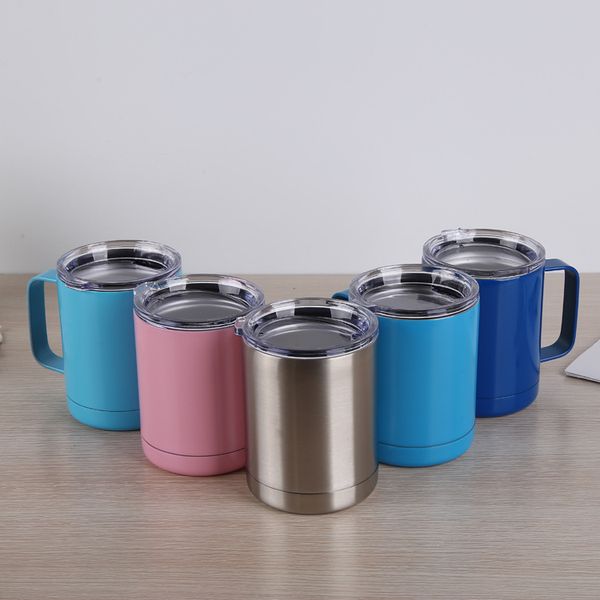 

Dhl f expre 10oz tainle teel coffee cup vacuum in ulated coffee mug with handle olid color in tock