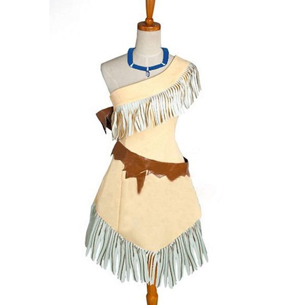 

women pocahontas costume princess fancy dress custome, Black;red