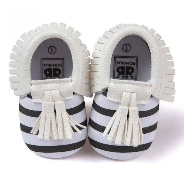 

soft walkers baby first casual leather girls pu moccasin striped moccasins moccs tassel shoes