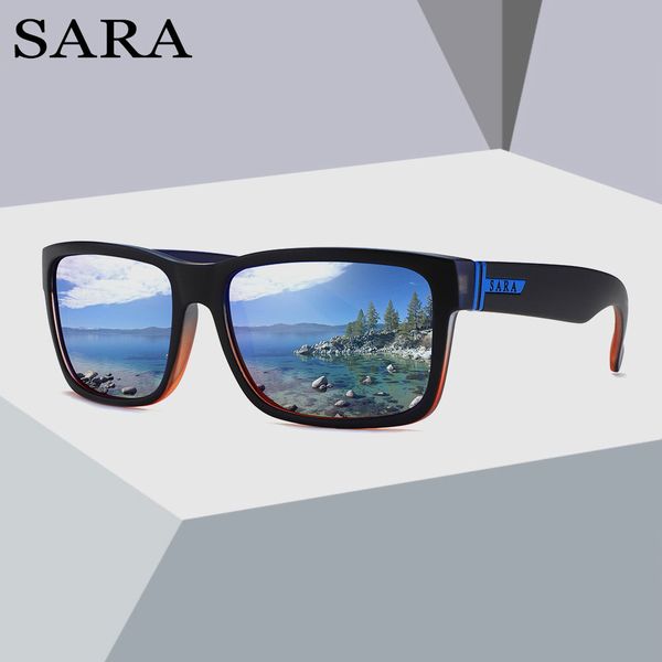 

sara марка поляризованные мужские солнцезащитные очки мода спорт стиль мужчины оттенки мужчины солнцезащитные очки зеркало круглый óculos 20, White;black