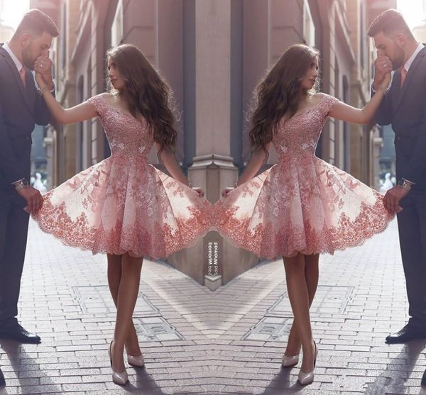 

said mhamad pink prom dresses v neck lace applique off shoulder knee length tiered tulle long formal party evening dress wear custom, Black