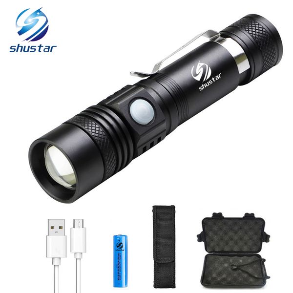 

usb rechargeable led flashlight t6 high lumens led torch ultra bright waterproof flashlight with 18650 battery