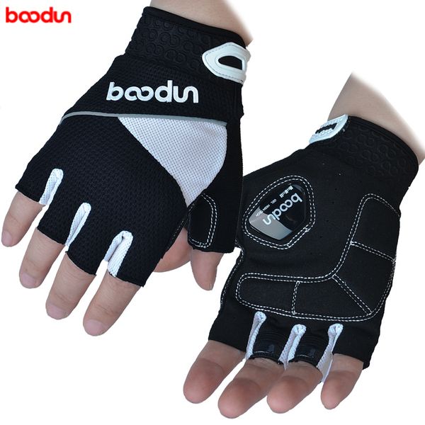 

boodun brand designer gloves half finger men women cycling gloves slip mtb bike bicycle guantes ciclismo sport breathable shockproof, Black