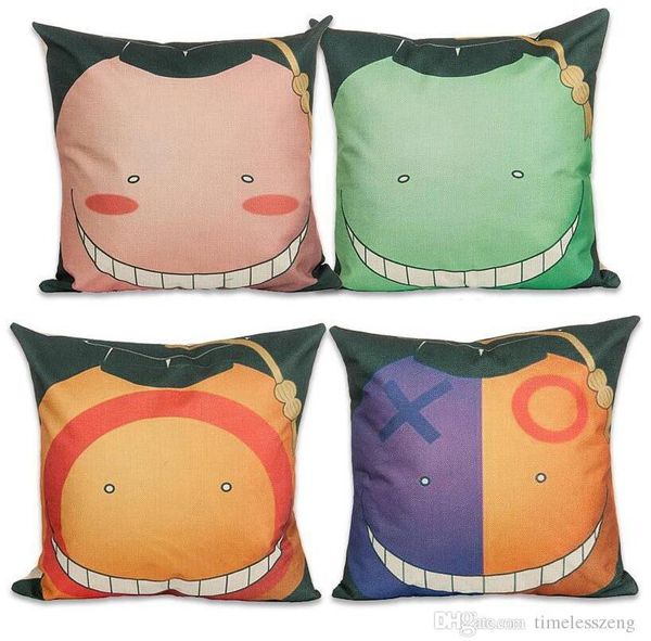 Cartoon Clown Xo Grimace Pillow Case 45 45cm Cotton Linen Fabric