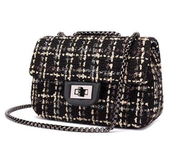 

Новый Классический Дизайнер Сумка Сумки На Ремне Houndstooth Цепи Небольшой Crossbody Сумк