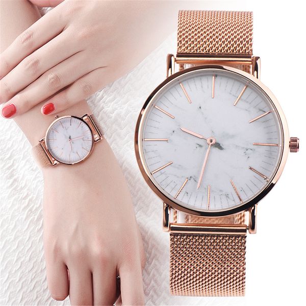 

reloj mujer 2018 watch women fashion watches luxury stainless steel couple quartz wrist watch simple, Slivery;brown