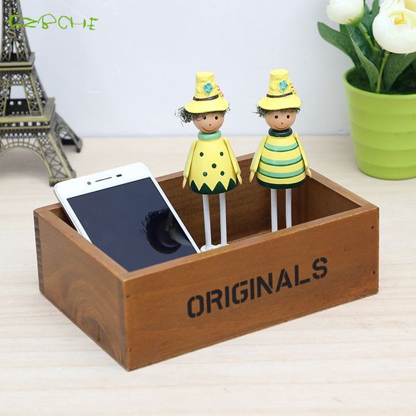 

home &garden multifunction wooden storage boxes & bins creative wood box pencil vase deskstorage case office desk organizer
