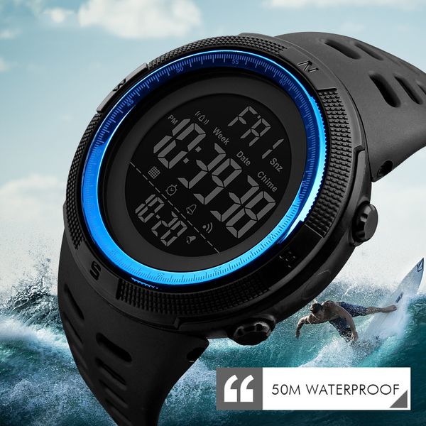 

skmei new fashion waterproof mens watches led digital outdoor sports watch men multifunction student wrist watches, Slivery;brown