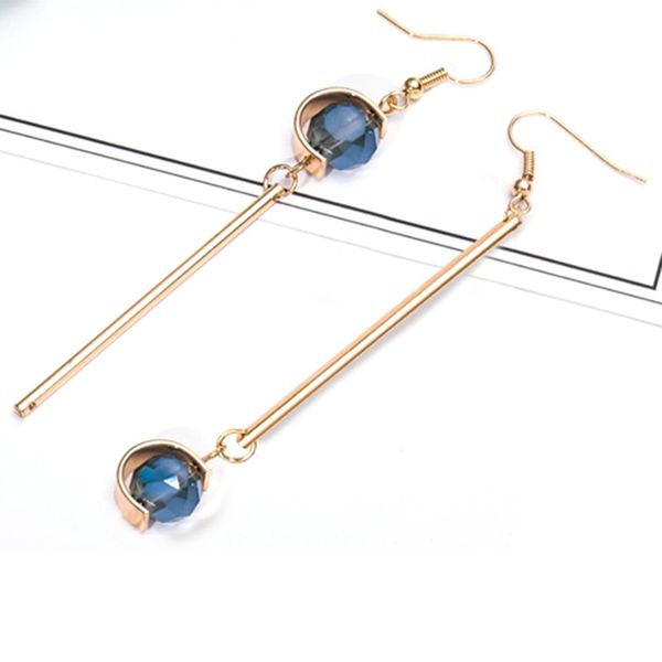 

fashion modern contracted asymmetric eardrop earrings for women earrings women metal ball chain pendant jewelry accessories, Silver