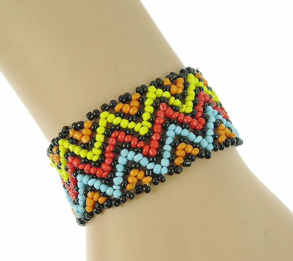 

nepal handmade bead bracelet hippy friendship popular roll crochet woven seed beads wavy colorful bracelets for women men gift, Black