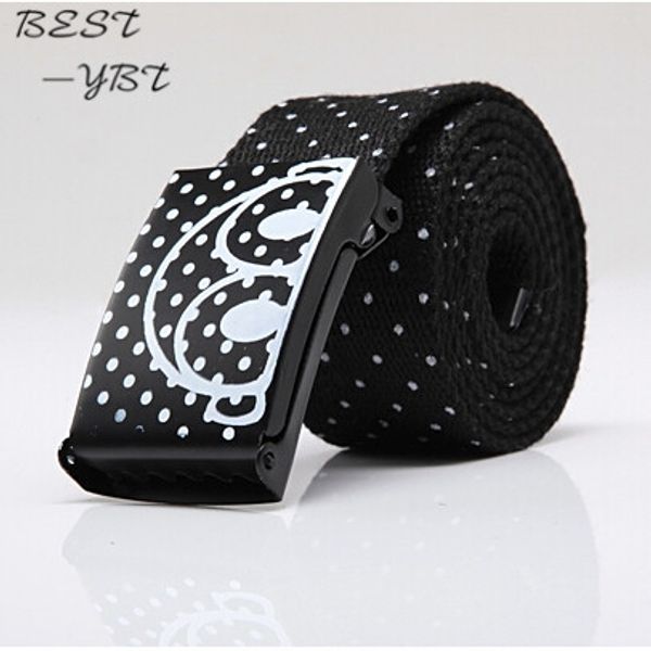 

belts for men new fashion dotted women canvas belts candy color metal buckle 2016 chidren red/black 6color, Black;brown