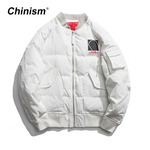 

chinism logo patch desgin big pocket bomber jacket 2018 winter mens winter jacket and coats hip hop streetwear black white 2343