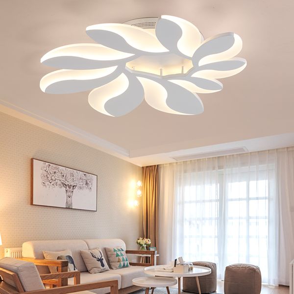 

new design modern led ceiling lights flower shape remote dimmable ceiling lamp for living room bedroom lamparas de techo