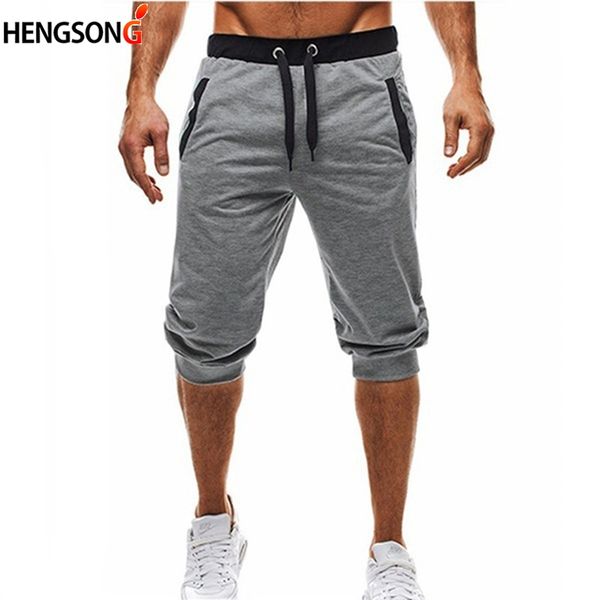 

summer men's shorts men's shorts men's five-point pants knee length casual pants sweat pant slim fit fitness jogging man capr, White;black