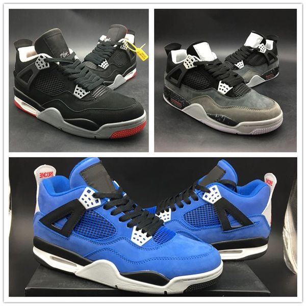 

2018 Eminem 4 бис баскетбол обуви 4s страх оленьей кожи верхняя кожа модельер черный синий серый Спорт размер обуви 7-12